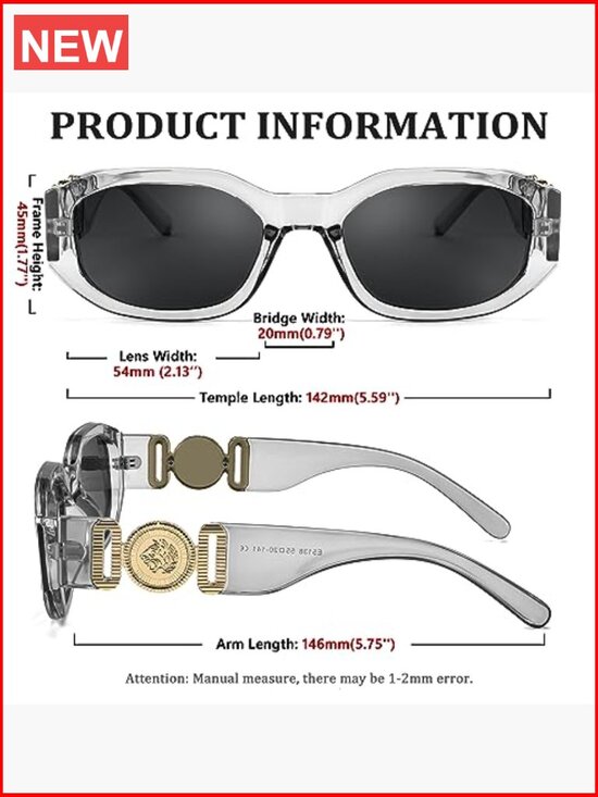 Retro Trendy Rectangle Sunglasses for Women Men Vintage 90s Small Narrow Square main image 6